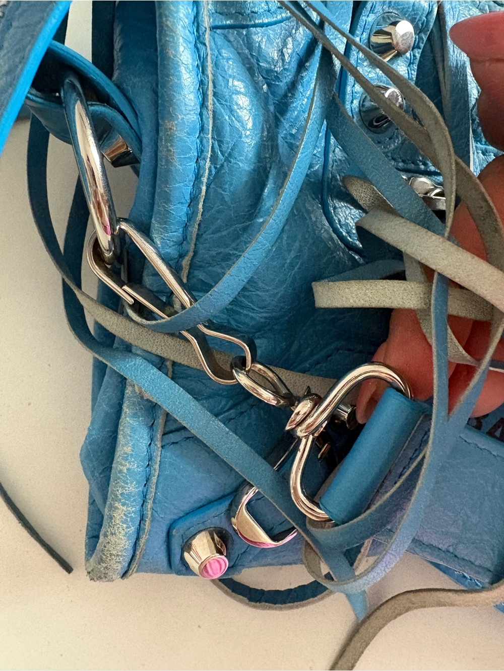 Balenciaga Turquoise Blue Classic Mini City Crossbody - Picture 11 of 14